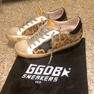 Golden Goose Superstar Leopard Calf Hair Sneakers
